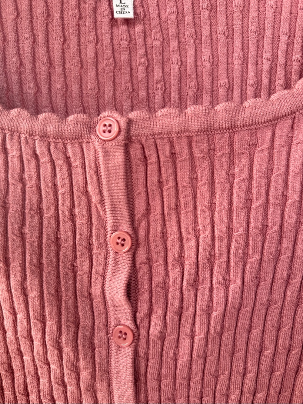 Willow & Wind Pink Ribbed Button-Front Cardigan - Picture 4 of 5